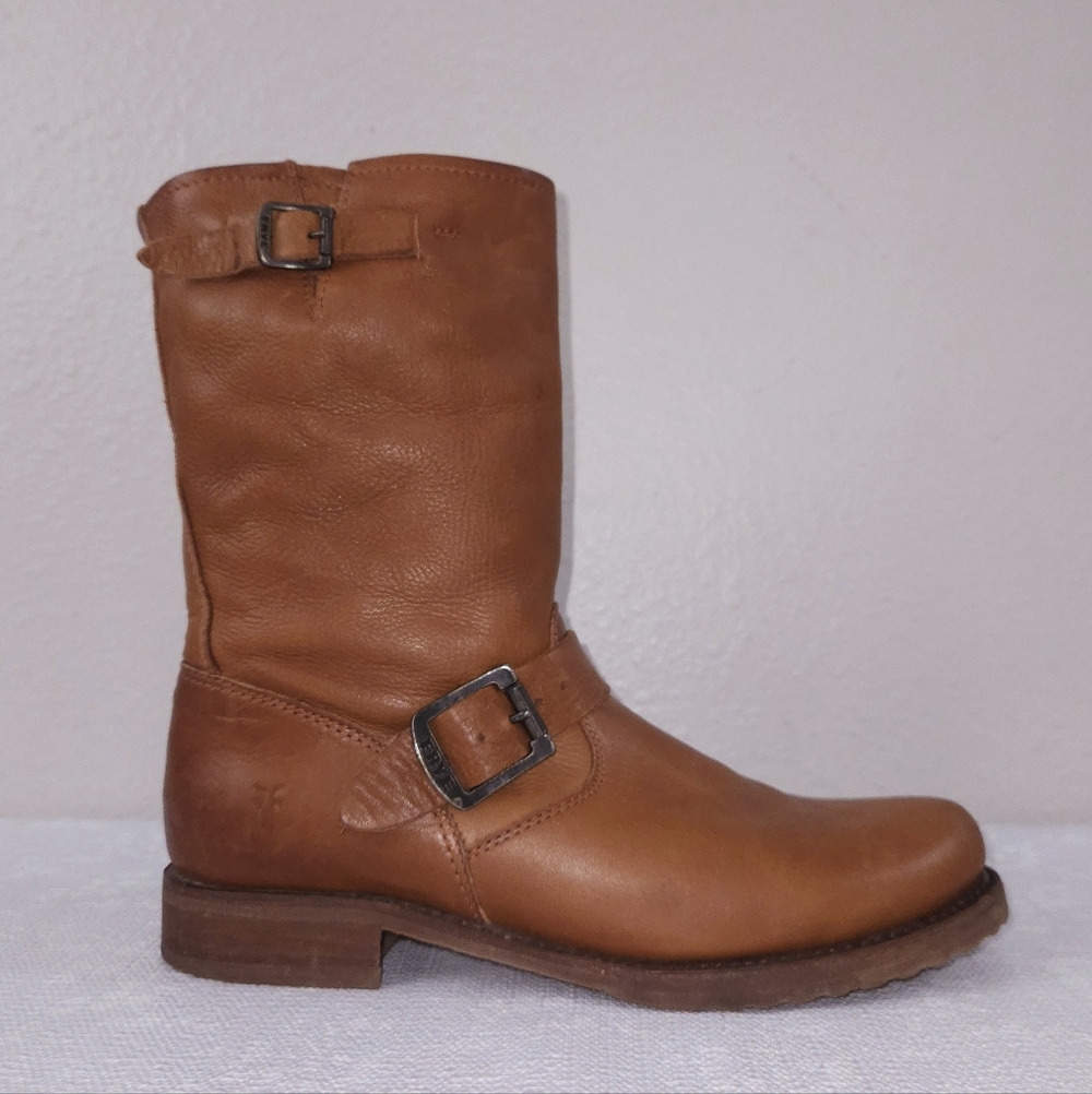 FRYE Veronica Shortie Brown Leather Boots US 8 - Picture 3 of 11